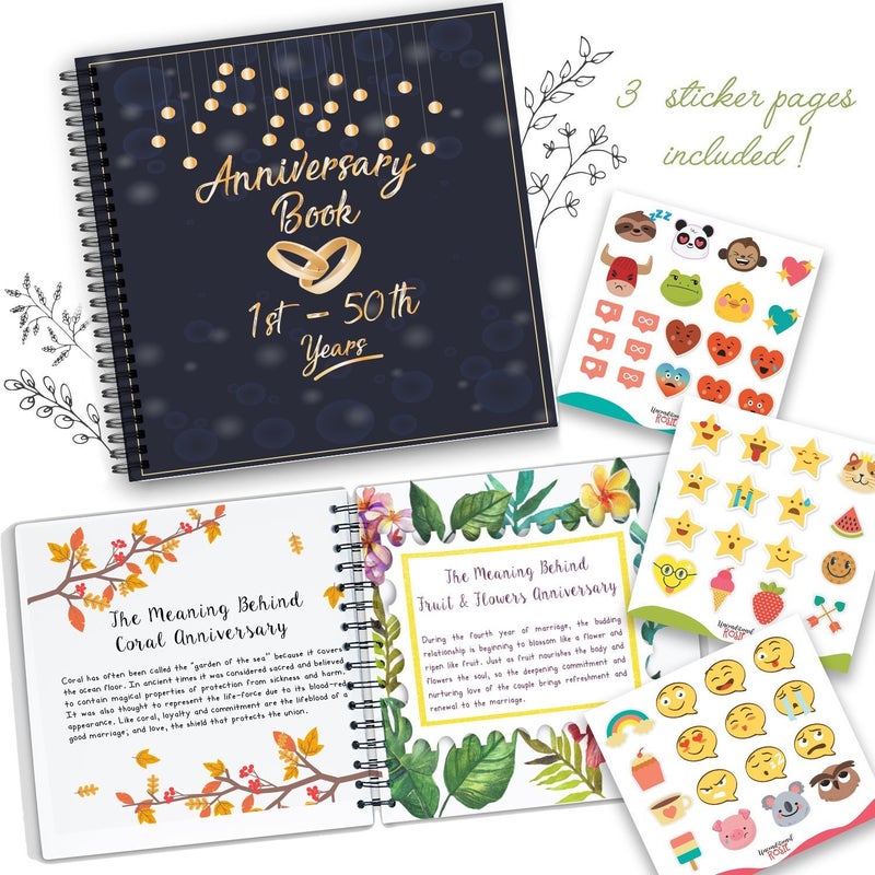 Unconditional ROSIE Wedding Gift for Couple, Memory Book | A Hardcover Journal to Document Anniversaries from The 1st to The 50th Year | Present for Him/Her | Personalized Surprise for Husband & Wife - Image 3